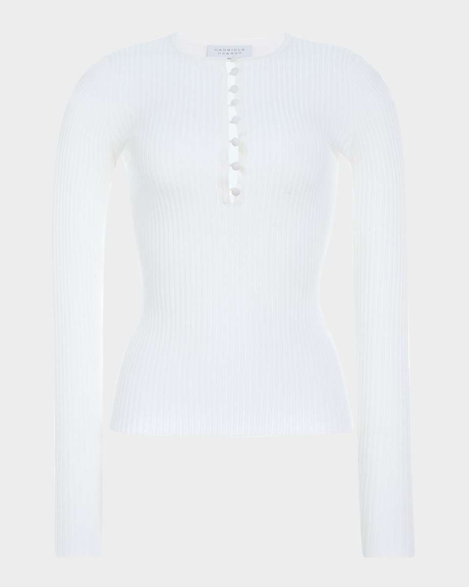 Mirta Ribbed Henley Sweater